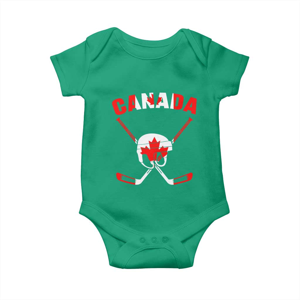 Canada Hockey Fan Ice Hockey Gear Red White Gift Baby Onesie - Wonder Print Shop