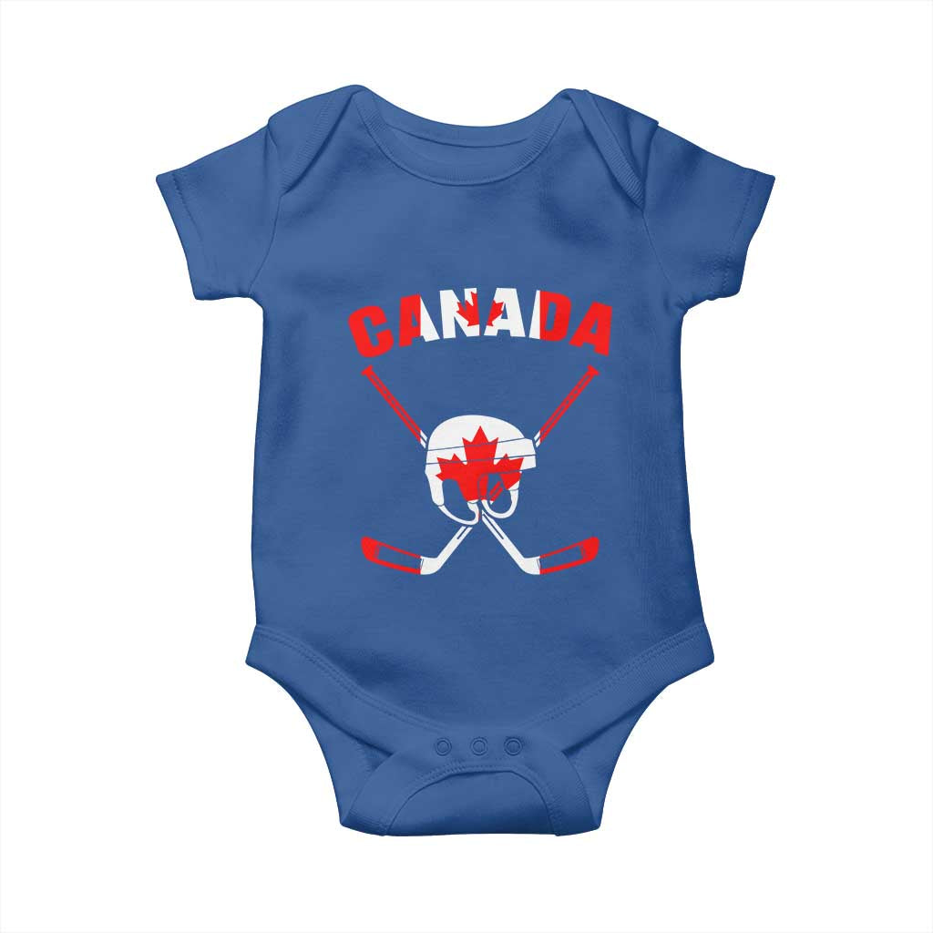 Canada Hockey Fan Ice Hockey Gear Red White Gift Baby Onesie - Wonder Print Shop