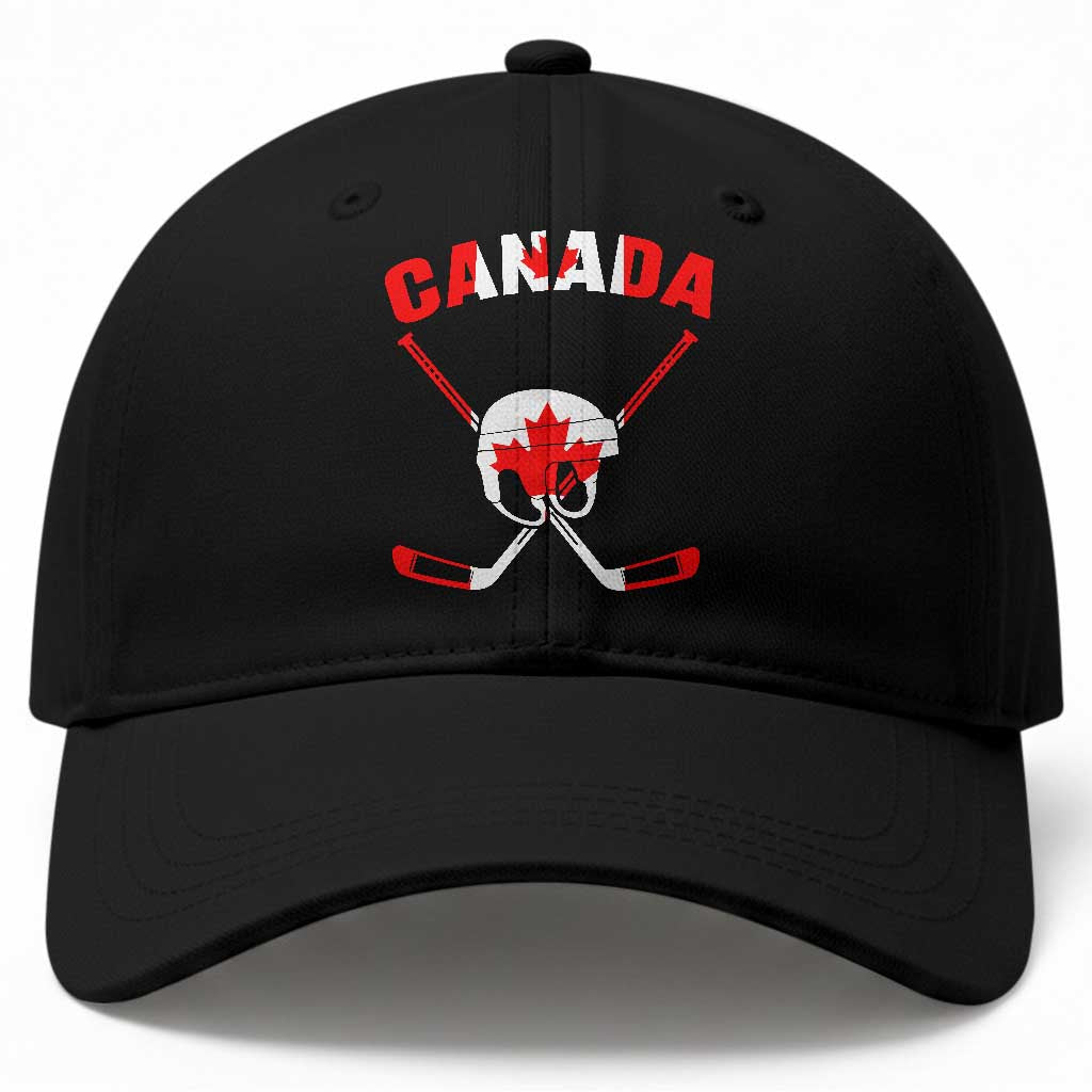 Canada Hockey Fan Ice Hockey Gear Red White Gift Baseball Cap