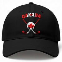 Canada Hockey Fan Ice Hockey Gear Red White Gift Baseball Cap