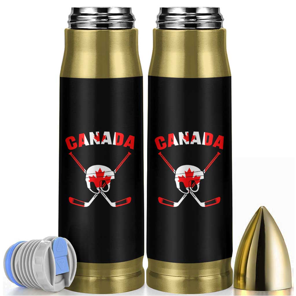 Canada Hockey Fan Ice Hockey Gear Red White Gift Bullet Tumbler - Wonder Print Shop