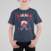 Canada Hockey Fan Ice Hockey Gear Red White Gift T Shirt For Kid - Wonder Print Shop