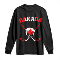 Canada Hockey Fan Ice Hockey Gear Red White Gift Long Sleeve Shirt - Wonder Print Shop