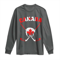 Canada Hockey Fan Ice Hockey Gear Red White Gift Long Sleeve Shirt - Wonder Print Shop