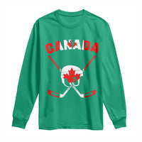 Canada Hockey Fan Ice Hockey Gear Red White Gift Long Sleeve Shirt - Wonder Print Shop