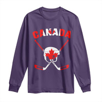 Canada Hockey Fan Ice Hockey Gear Red White Gift Long Sleeve Shirt - Wonder Print Shop