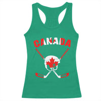Canada Hockey Fan Ice Hockey Gear Red White Gift Racerback Tank Top - Wonder Print Shop