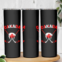 Canada Hockey Fan Ice Hockey Gear Red White Gift Skinny Tumbler - Wonder Print Shop
