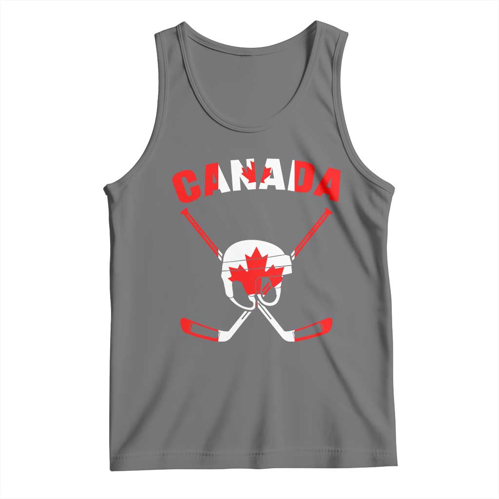 Canada Hockey Fan Ice Hockey Gear Red White Gift Tank Top - Wonder Print Shop