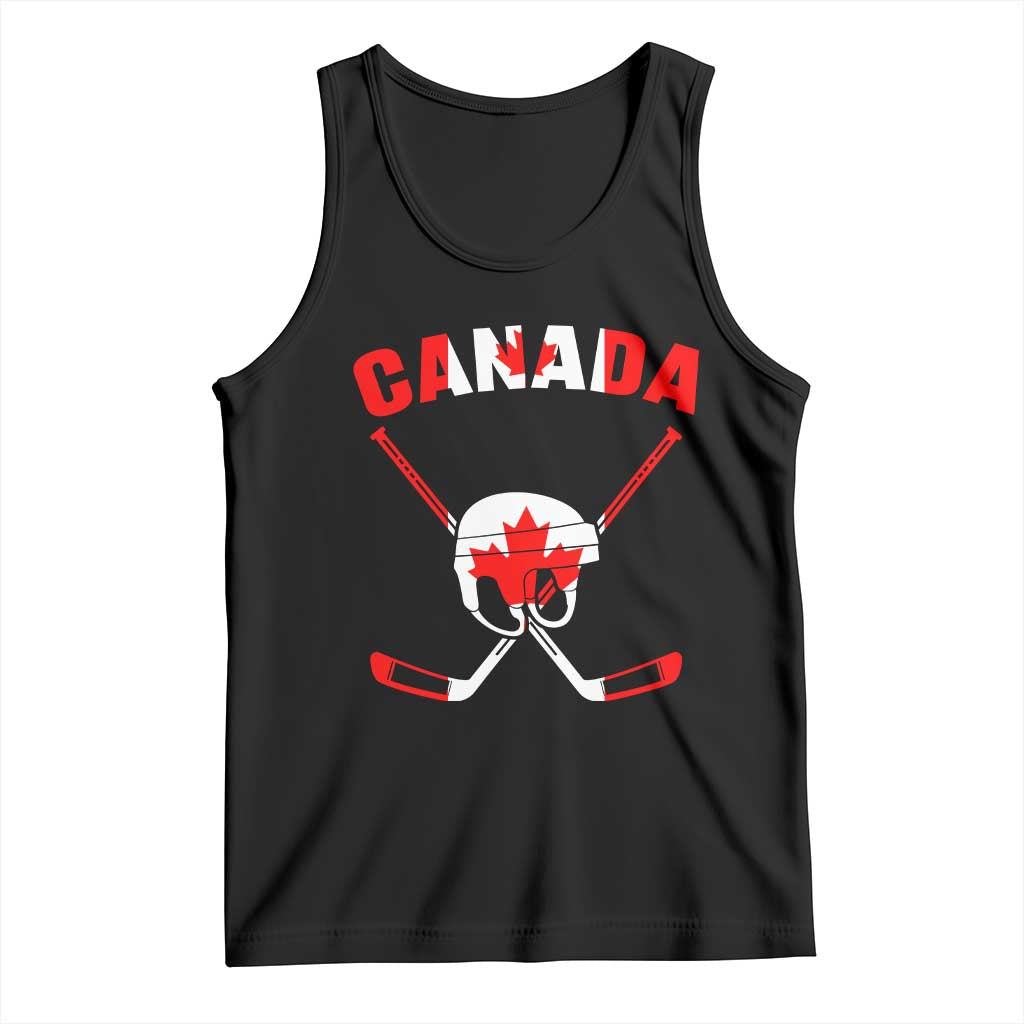 Canada Hockey Fan Ice Hockey Gear Red White Gift Tank Top - Wonder Print Shop