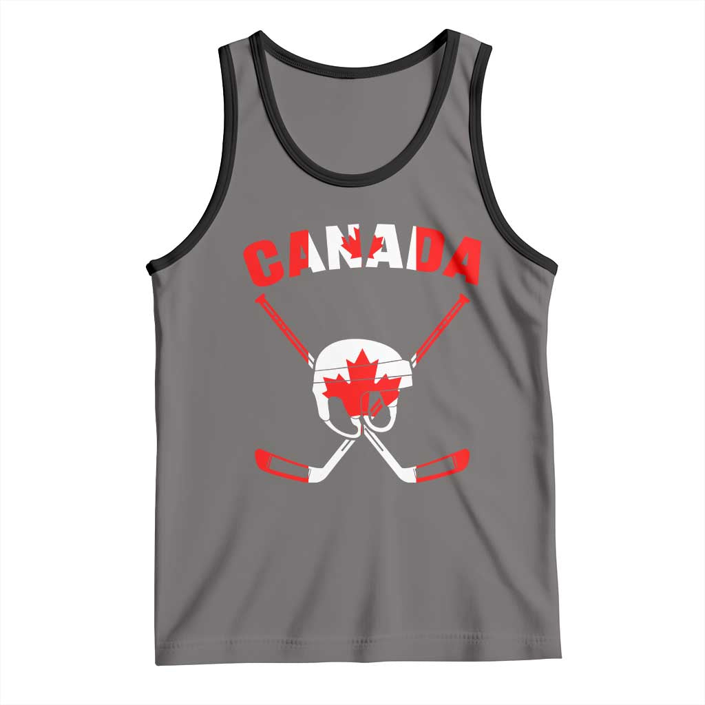 Canada Hockey Fan Ice Hockey Gear Red White Gift Tank Top - Wonder Print Shop
