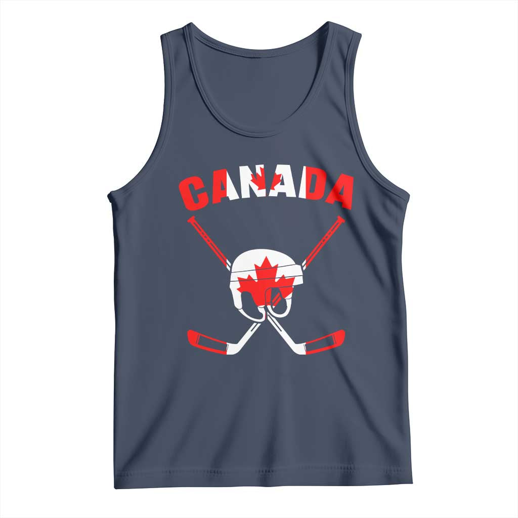 Canada Hockey Fan Ice Hockey Gear Red White Gift Tank Top - Wonder Print Shop