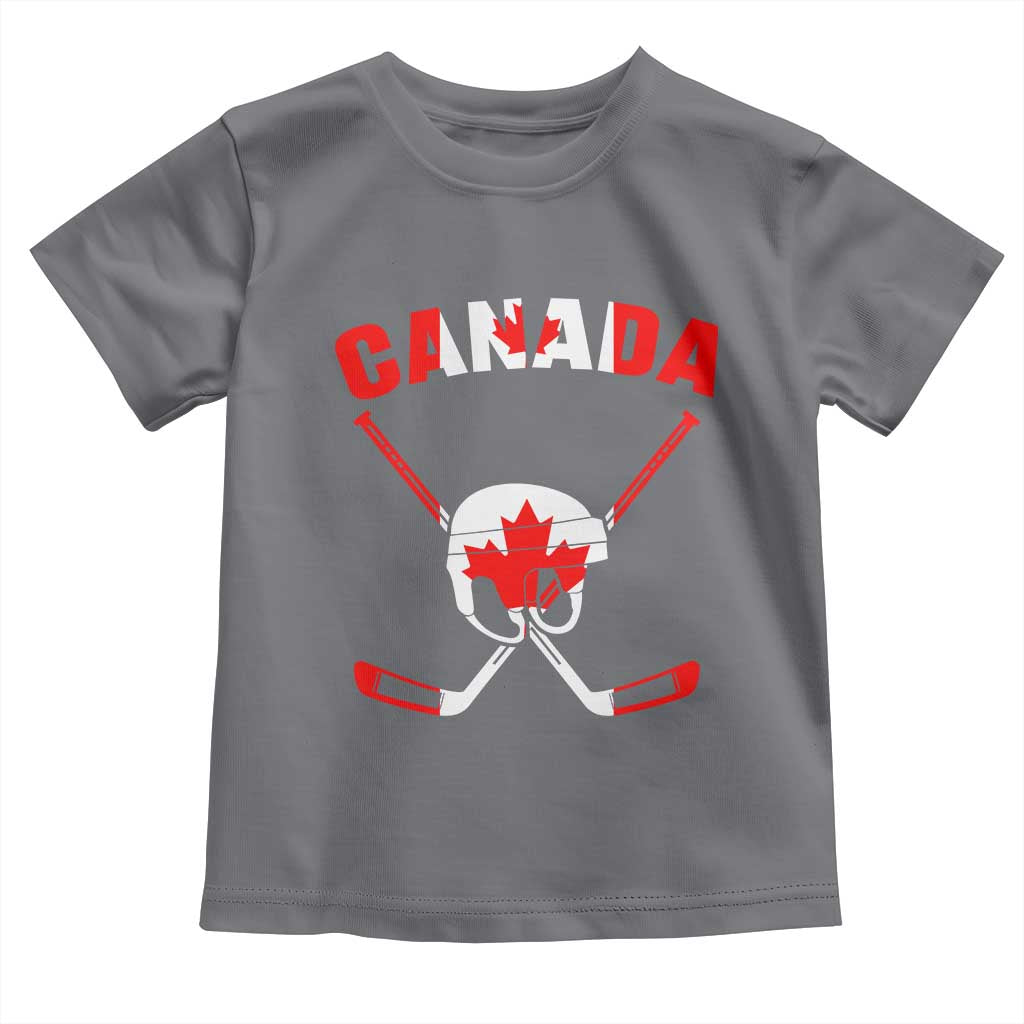 Canada Hockey Fan Ice Hockey Gear Red White Gift Toddler T Shirt - Wonder Print Shop