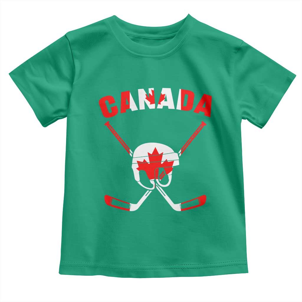 Canada Hockey Fan Ice Hockey Gear Red White Gift Toddler T Shirt - Wonder Print Shop