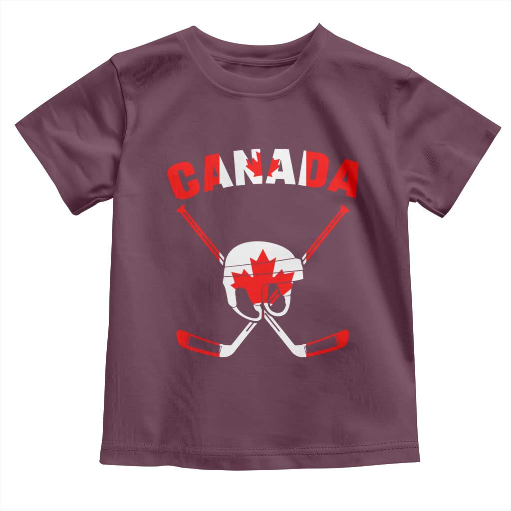 Canada Hockey Fan Ice Hockey Gear Red White Gift Toddler T Shirt - Wonder Print Shop