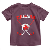 Canada Hockey Fan Ice Hockey Gear Red White Gift Toddler T Shirt - Wonder Print Shop