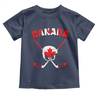 Canada Hockey Fan Ice Hockey Gear Red White Gift Toddler T Shirt - Wonder Print Shop