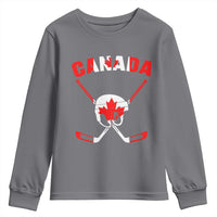 Canada Hockey Fan Ice Hockey Gear Red White Gift Youth Sweatshirt - Wonder Print Shop
