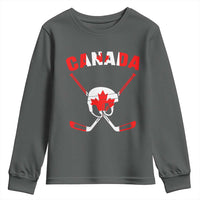 Canada Hockey Fan Ice Hockey Gear Red White Gift Youth Sweatshirt - Wonder Print Shop