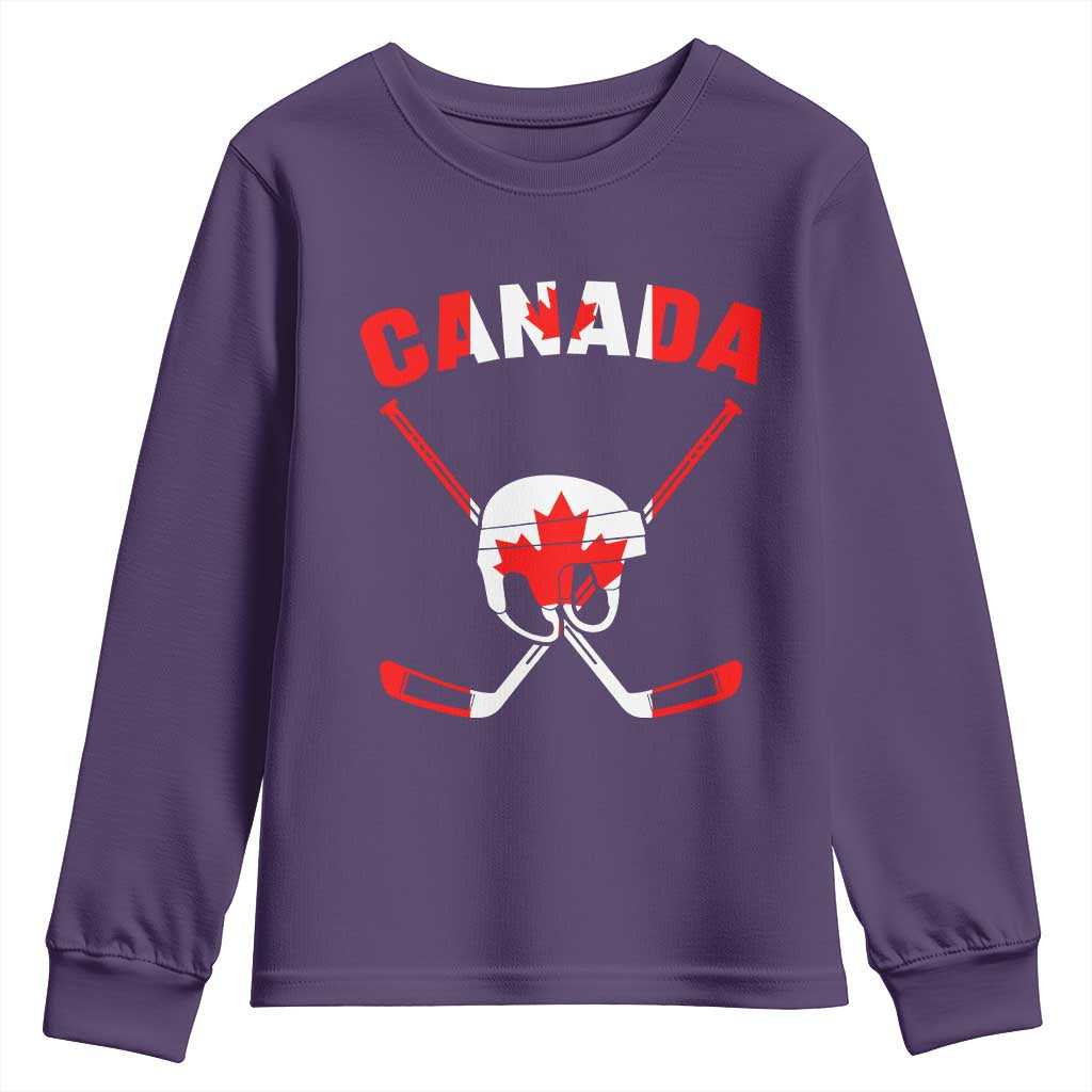 Canada Hockey Fan Ice Hockey Gear Red White Gift Youth Sweatshirt - Wonder Print Shop