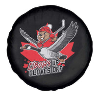 Elbows Up Gloves Off Spare Tire Cover Canadian Ice Hockey Beaver Gift - Wonder Print Shop