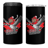 Elbows Up Gloves Off 4 in 1 Can Cooler Tumbler Canadian Ice Hockey Beaver Gift - Wonder Print Shop