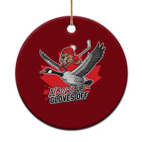 Elbows Up Gloves Off Ceramic Ornament Canadian Ice Hockey Beaver Gift - Wonder Print Shop