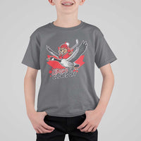 Elbows Up Gloves Off T Shirt For Kid Canadian Ice Hockey Beaver Gift - Wonder Print Shop