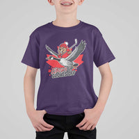 Elbows Up Gloves Off T Shirt For Kid Canadian Ice Hockey Beaver Gift - Wonder Print Shop