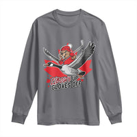 Elbows Up Gloves Off Long Sleeve Shirt Canadian Ice Hockey Beaver Gift - Wonder Print Shop