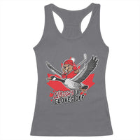 Elbows Up Gloves Off Racerback Tank Top Canadian Ice Hockey Beaver Gift - Wonder Print Shop