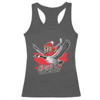 Elbows Up Gloves Off Racerback Tank Top Canadian Ice Hockey Beaver Gift - Wonder Print Shop