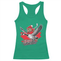 Elbows Up Gloves Off Racerback Tank Top Canadian Ice Hockey Beaver Gift - Wonder Print Shop