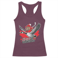 Elbows Up Gloves Off Racerback Tank Top Canadian Ice Hockey Beaver Gift - Wonder Print Shop