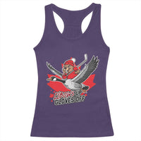 Elbows Up Gloves Off Racerback Tank Top Canadian Ice Hockey Beaver Gift - Wonder Print Shop