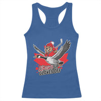 Elbows Up Gloves Off Racerback Tank Top Canadian Ice Hockey Beaver Gift - Wonder Print Shop
