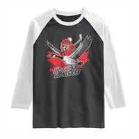 Elbows Up Gloves Off Raglan Shirt Canadian Ice Hockey Beaver Gift - Wonder Print Shop