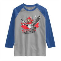 Elbows Up Gloves Off Raglan Shirt Canadian Ice Hockey Beaver Gift - Wonder Print Shop
