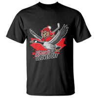 Elbows Up Gloves Off T Shirt Canadian Ice Hockey Beaver Gift - Wonder Print Shop