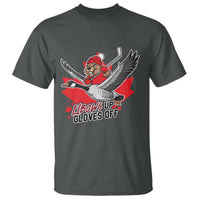 Elbows Up Gloves Off T Shirt Canadian Ice Hockey Beaver Gift - Wonder Print Shop