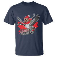 Elbows Up Gloves Off T Shirt Canadian Ice Hockey Beaver Gift - Wonder Print Shop