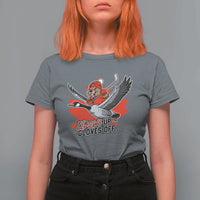 Elbows Up Gloves Off T Shirt For Women Canadian Ice Hockey Beaver Gift - Wonder Print Shop