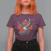 Elbows Up Gloves Off T Shirt For Women Canadian Ice Hockey Beaver Gift - Wonder Print Shop