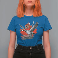 Elbows Up Gloves Off T Shirt For Women Canadian Ice Hockey Beaver Gift - Wonder Print Shop