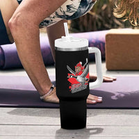 Elbows Up Gloves Off Tumbler With Handle Canadian Ice Hockey Beaver Gift - Wonder Print Shop