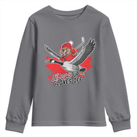 Elbows Up Gloves Off Youth Sweatshirt Canadian Ice Hockey Beaver Gift - Wonder Print Shop