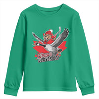 Elbows Up Gloves Off Youth Sweatshirt Canadian Ice Hockey Beaver Gift - Wonder Print Shop