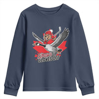 Elbows Up Gloves Off Youth Sweatshirt Canadian Ice Hockey Beaver Gift - Wonder Print Shop