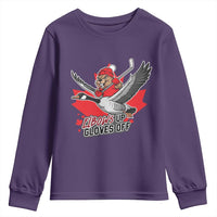 Elbows Up Gloves Off Youth Sweatshirt Canadian Ice Hockey Beaver Gift - Wonder Print Shop