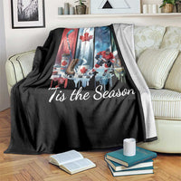 Christmas Canada Ice Hockey Lover Throw Blanket Tis The Season - Wonder Print Shop